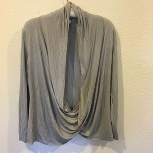 Goldspark gray long sleeve wrap top